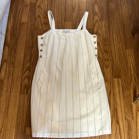 Heartloom White Striped Rhea Linen Blend Mini Dress SZ M - Picture 8 of 13